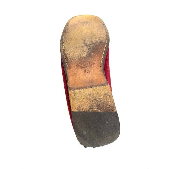 TOD'S Italy Burgundy Driving Loafers 6.5 - Picture 12 of 13